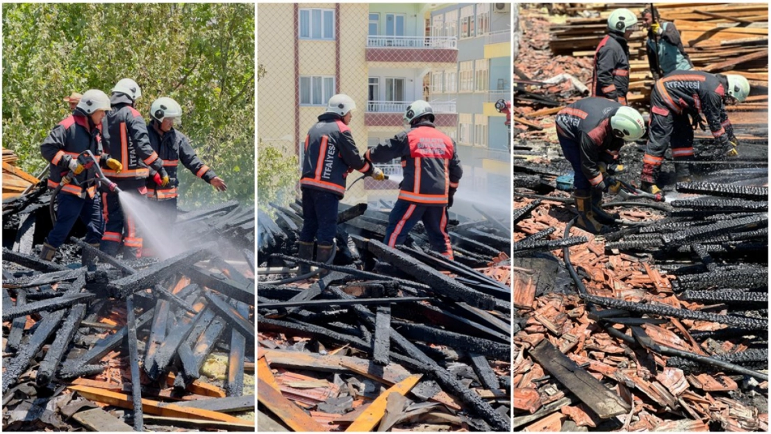 Ağır Hasarlı Okul Binasında Çatı Yangını: Maddi Hasar Oluştu