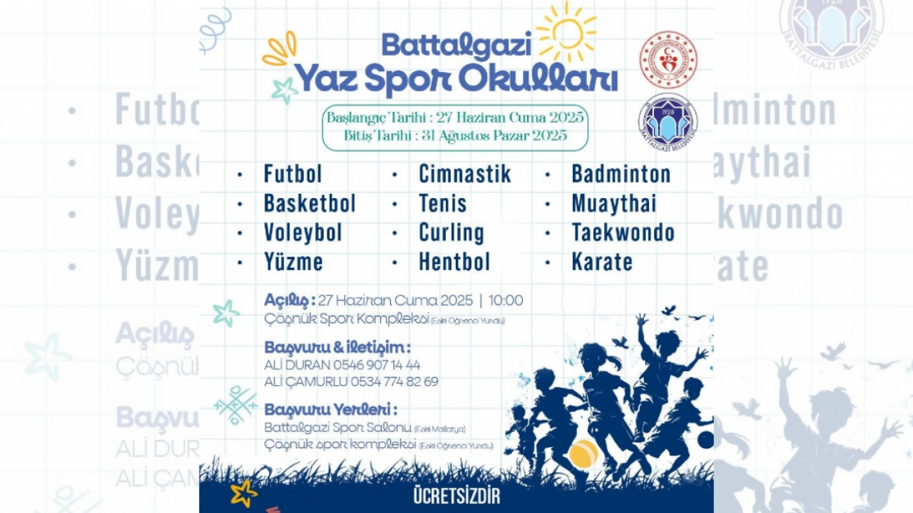 Battalgazi'de Yaz Spor Okulları Başlıyor