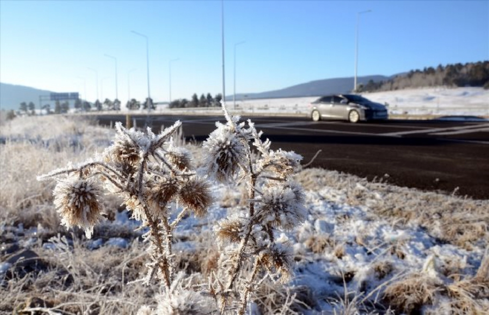 Termometrelerin eksi 22'yi gösterdiği Erzurum gece buz kesti