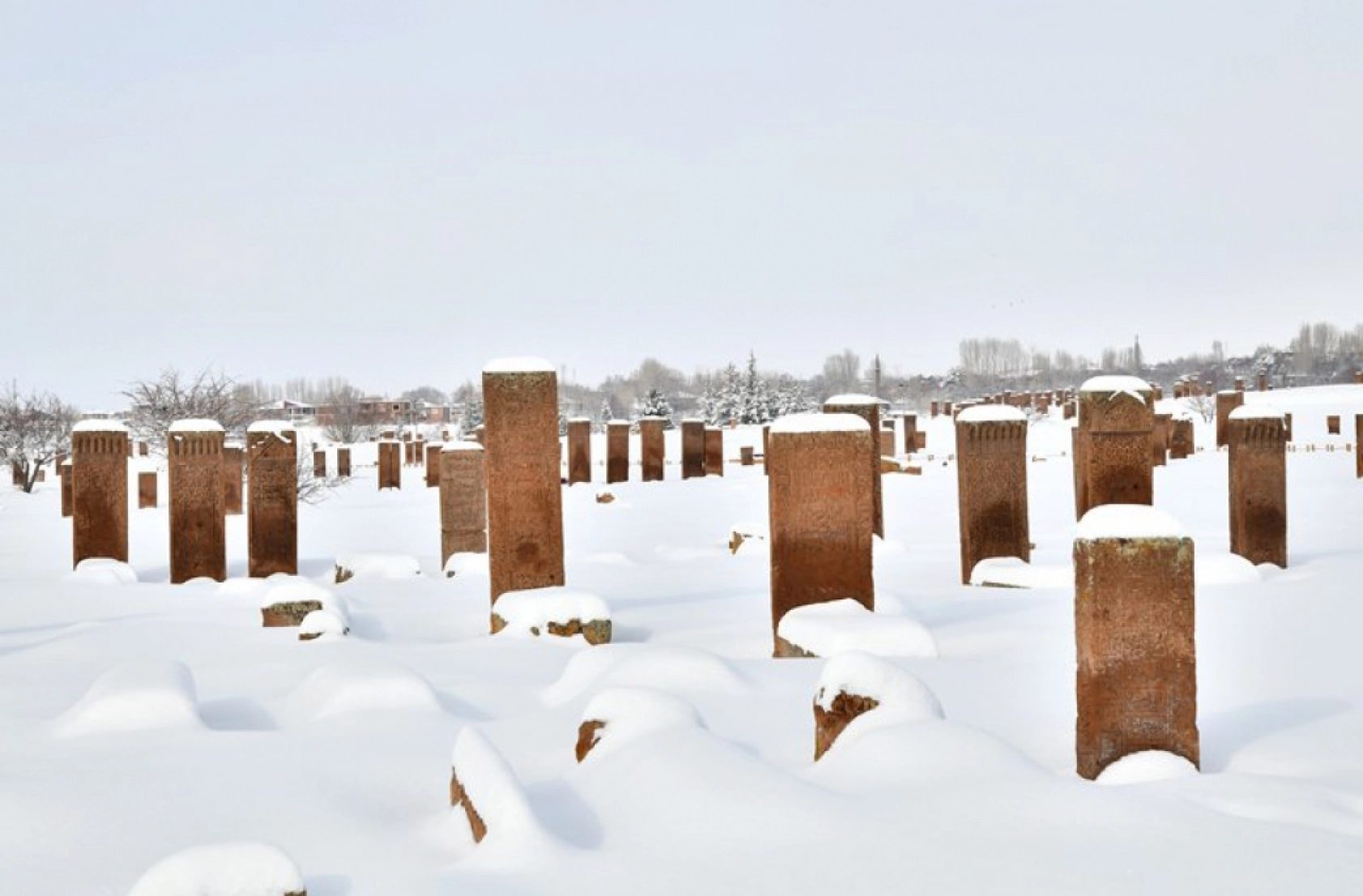 Ahlat'ta masalsı kış manzaraları