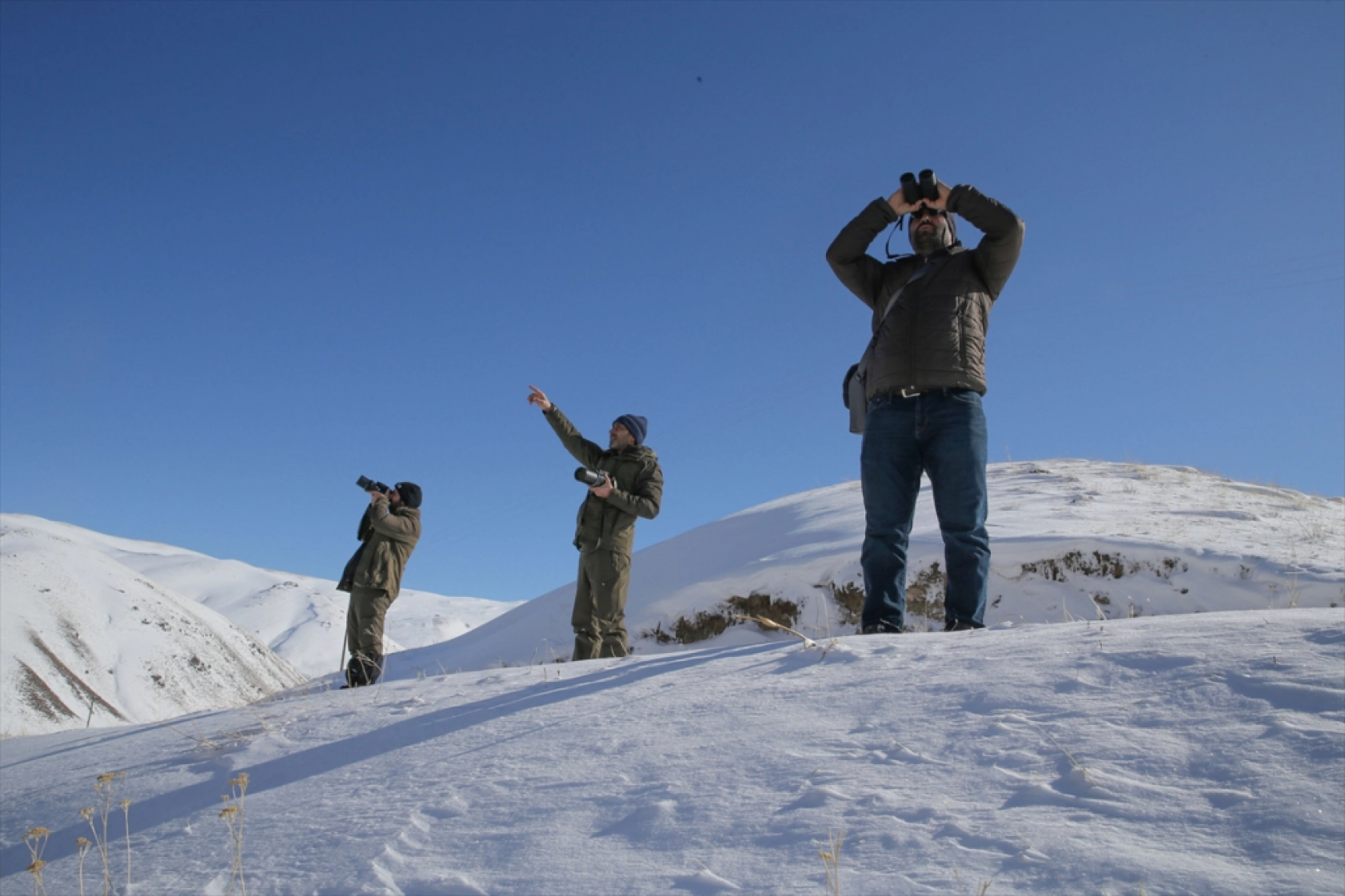 'Doğanın bekçileri' karlı dağlarda yaban hayatını korumaya çalışıyor