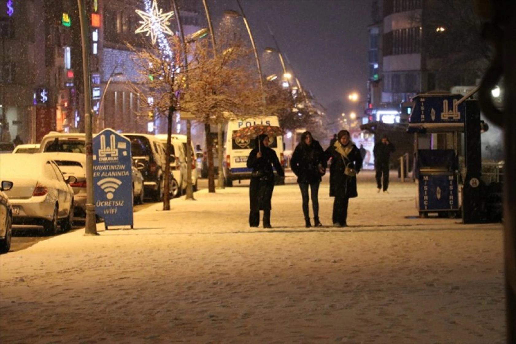 Erzurum'da kar etkili oldu