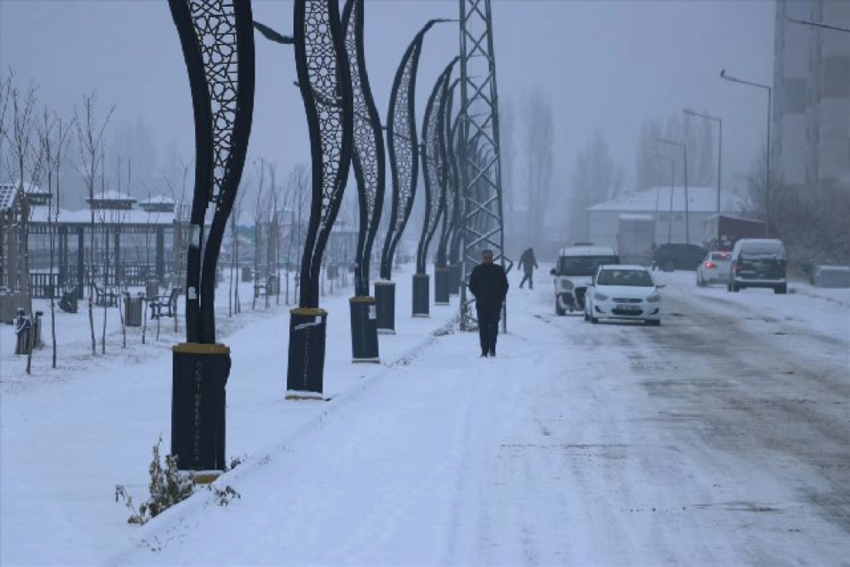 Ağrı'da kar yağışı etkili oldu