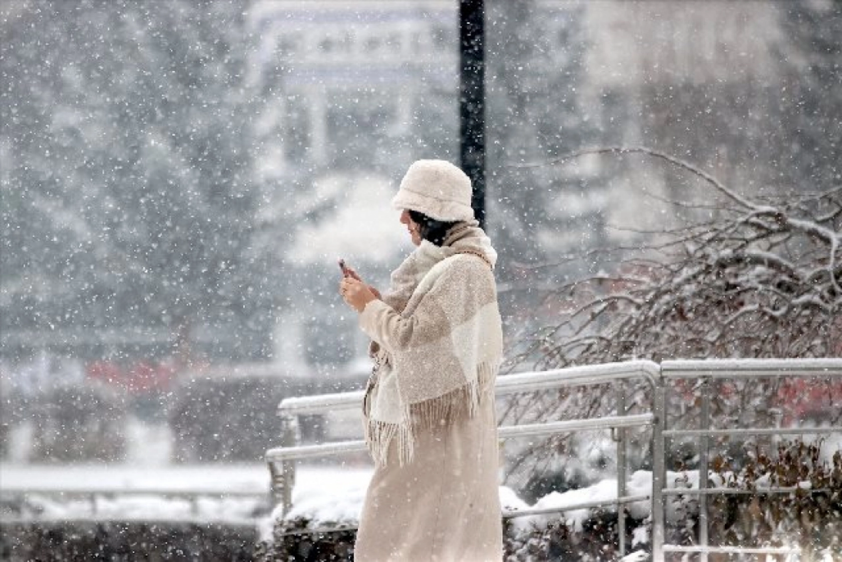 Erzurum'da kar yağışı etkili oluyor