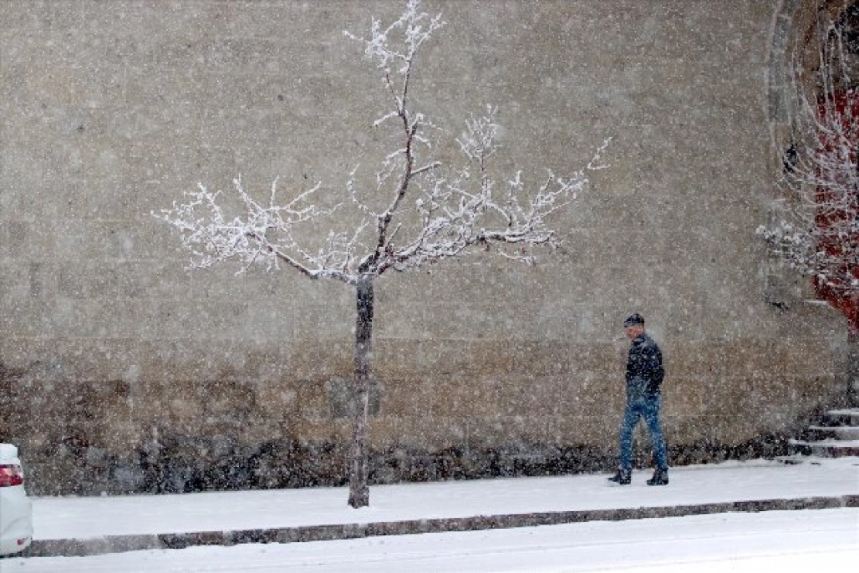 Erzurum'da kar yağışı etkili oluyor