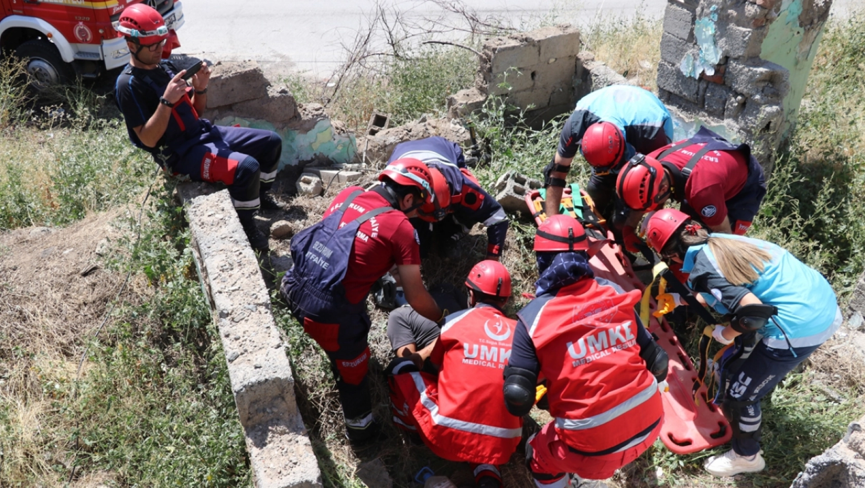 Erzurum'da Deprem Saha Tatbikatı yapıldı