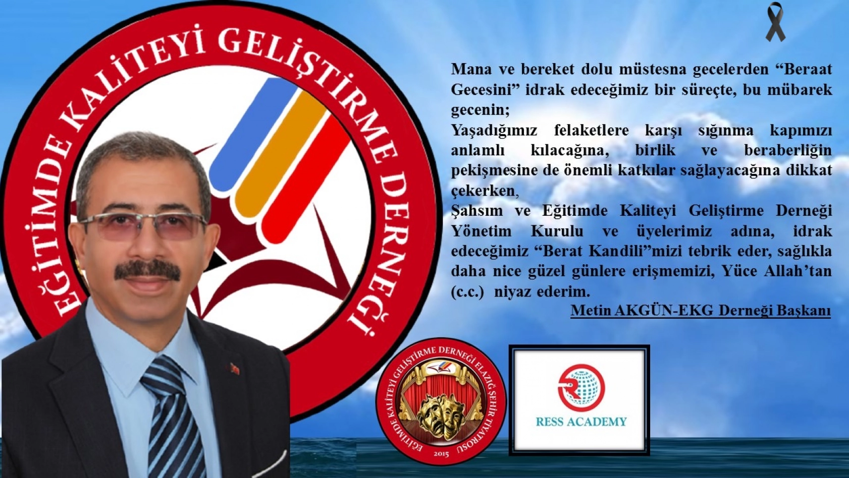 Başkan Akgün'ün, 'Berat Kandili' Mesajı.