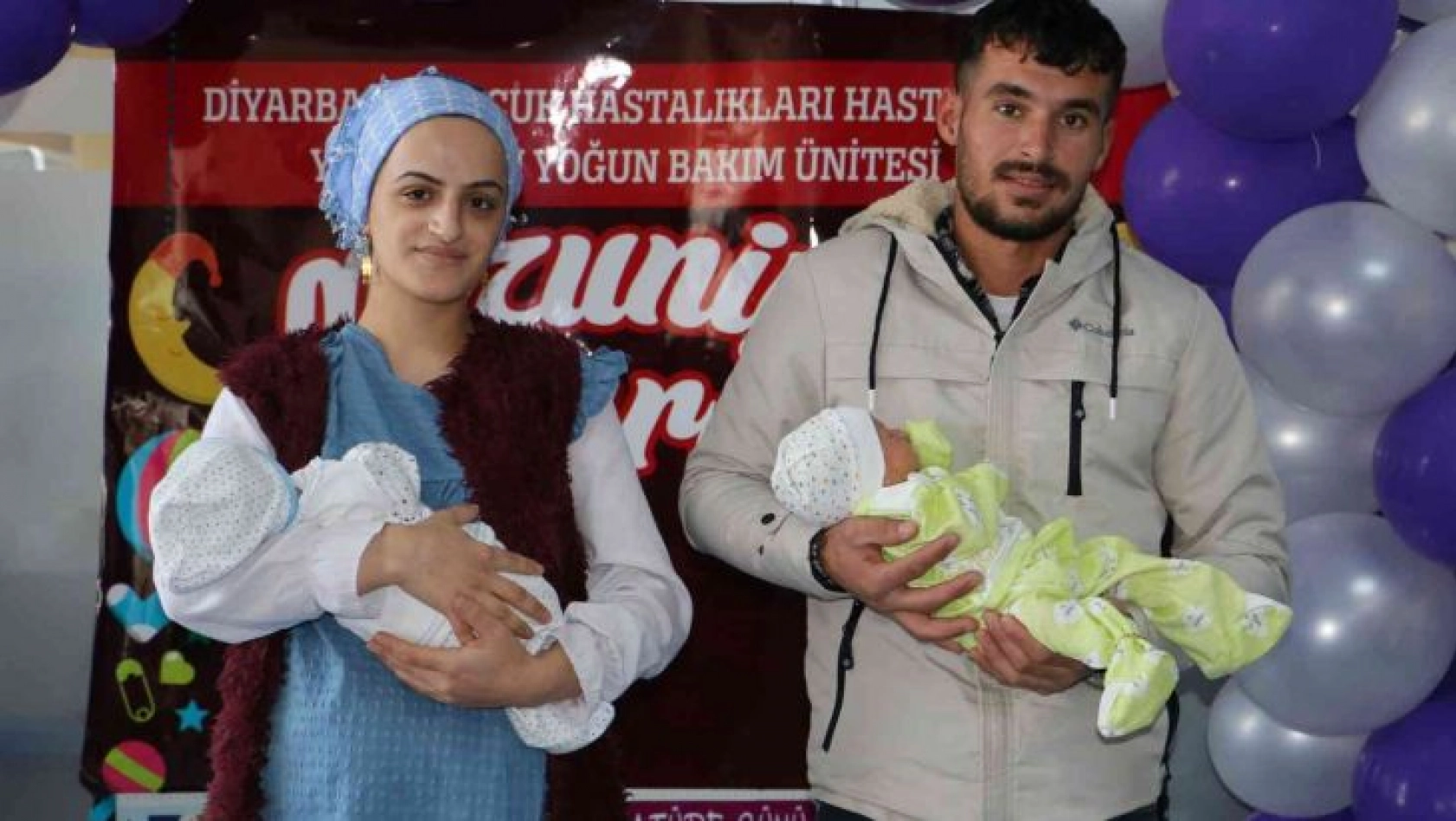 Diyarbakır'da ikiz prematüre bebekler hastaneden 'mezun' oldu