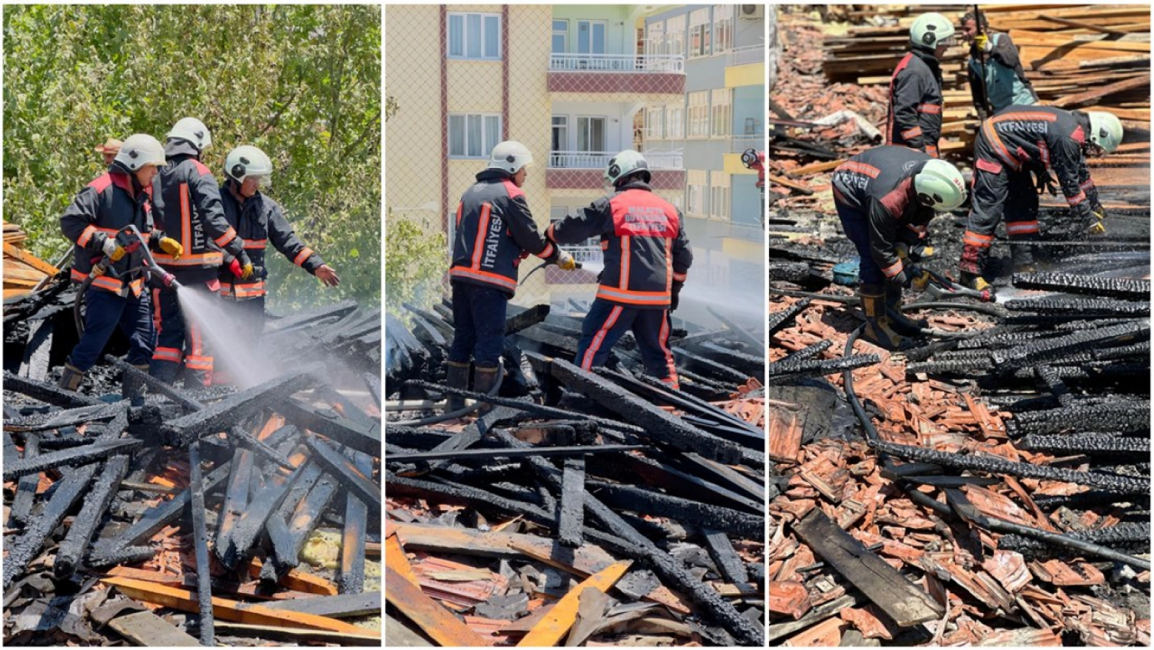 Ağır Hasarlı Okul Binasında Çatı Yangını: Maddi Hasar Oluştu