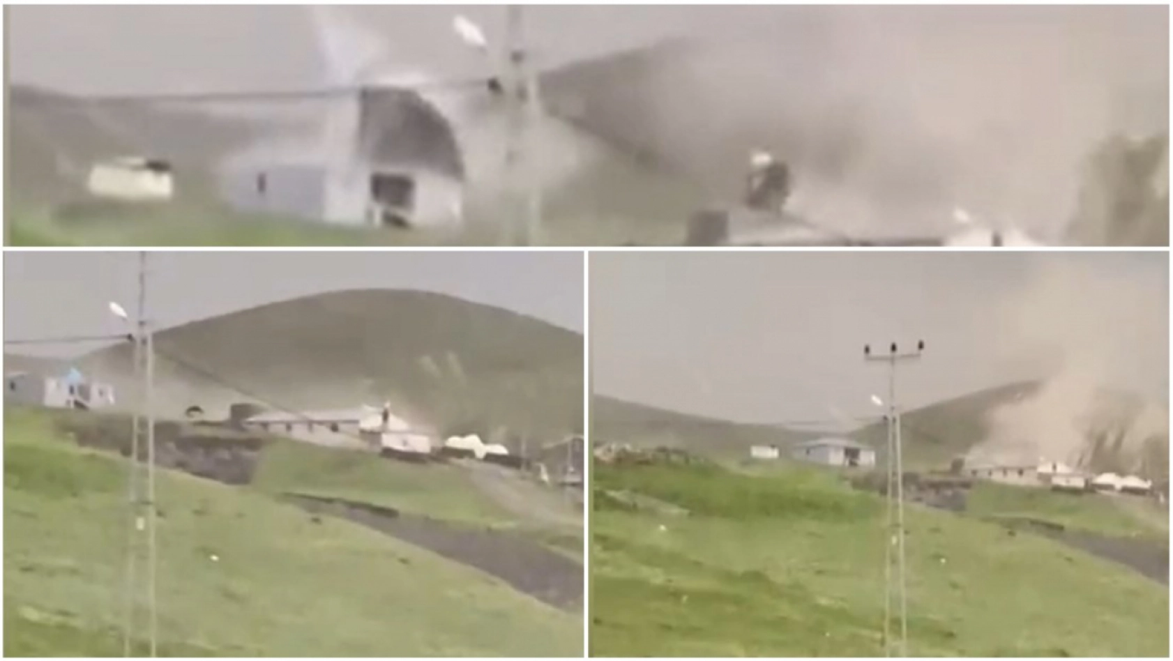 Kars'ta şiddetli fırtına bazı evlerin çatısına zarar verdi