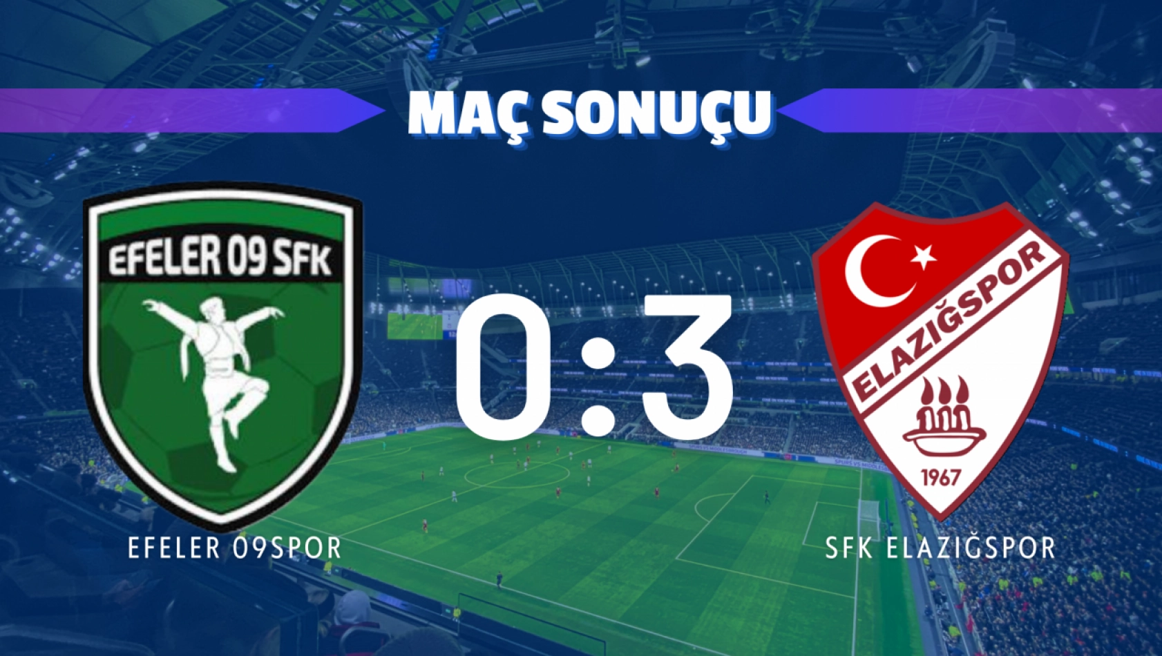 Efeler 09 Spor: 0 - Çimentaş Elazığspor: 3