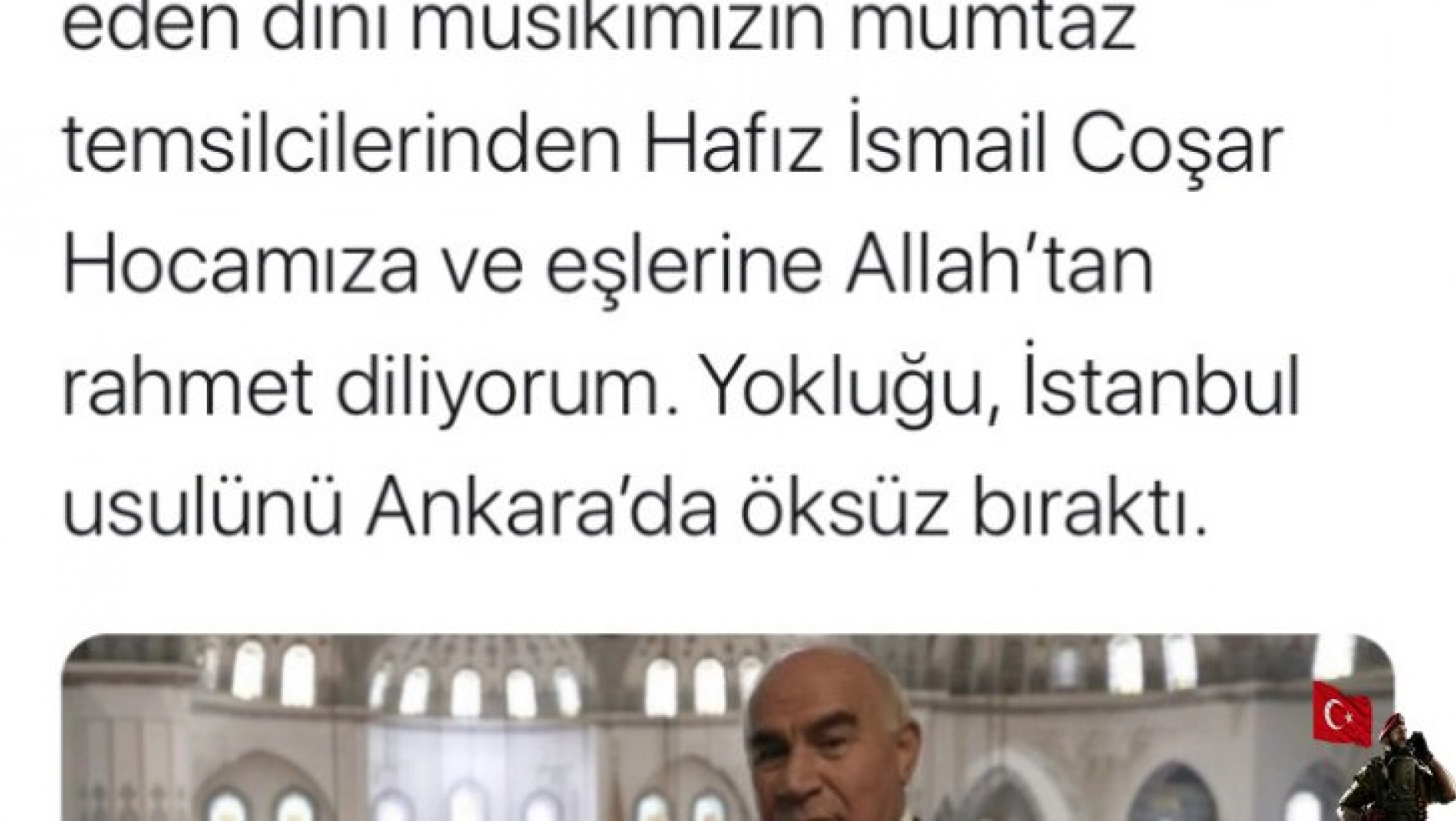 Bakan Gül: 'Hafız İsmail Coşar hocamıza ve eşlerine Allah'tan rahmet diliyorum'