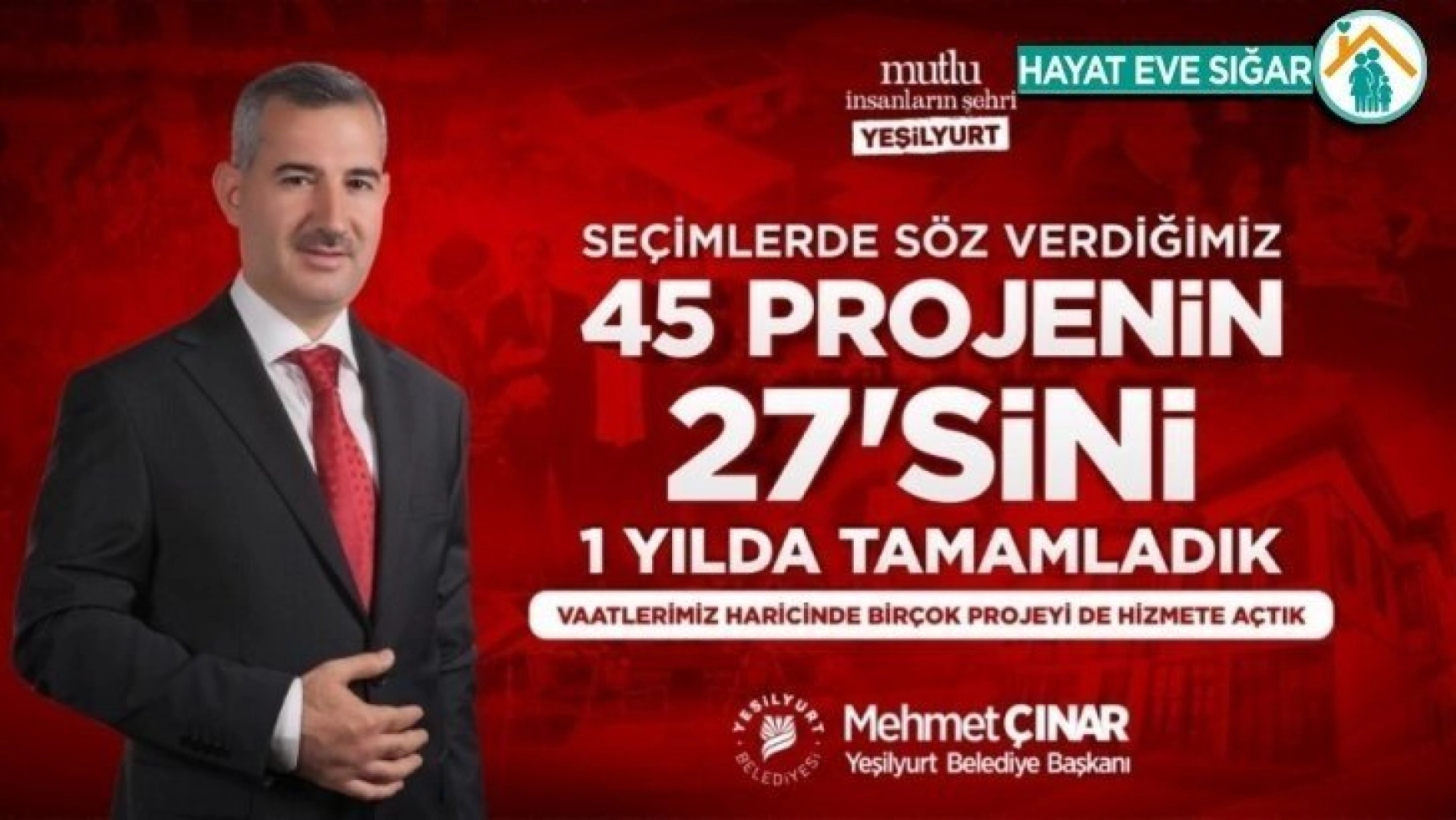 Başkan Çınar 45 projeden 27'sini bir yılda yaptıklarını bildirdi