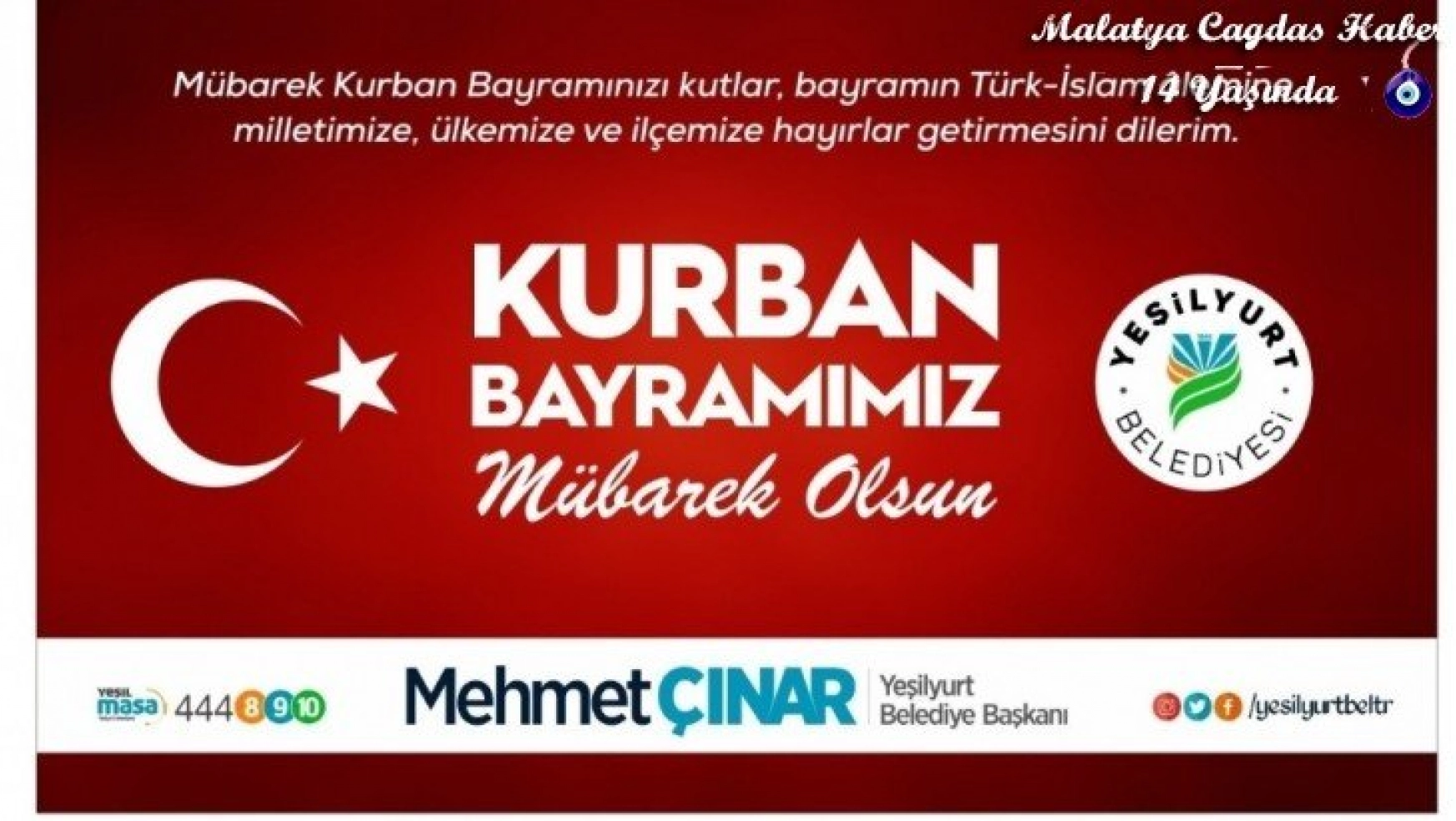 Başkan Çınar'dan Kurban Bayramı mesajı