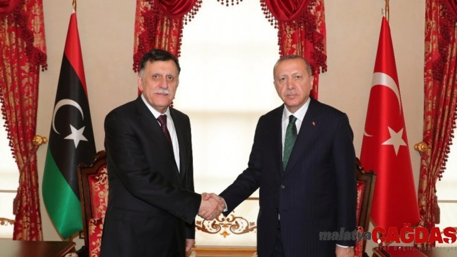 Cumhurbaşkanı Erdoğan Libya Başbakanı Es-Serrac'ı kabul ediyor