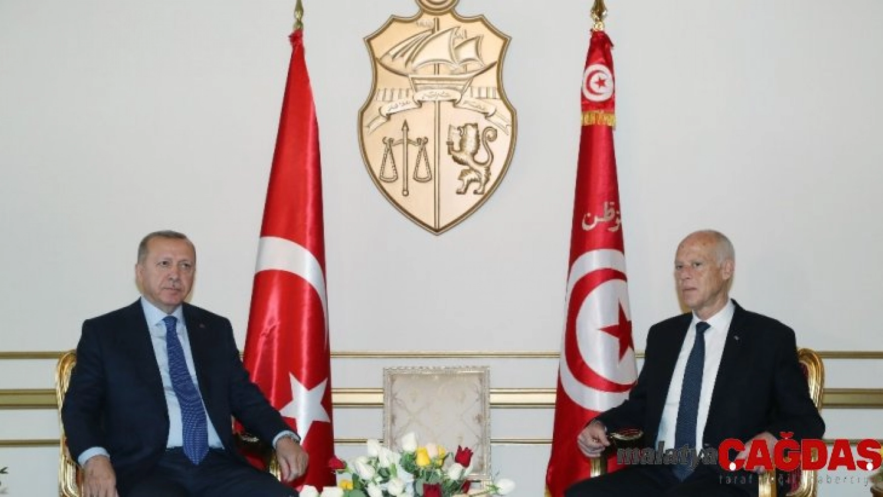 Cumhurbaşkanı Erdoğan Tunus'ta, mevkidaşı Said tarafından karşılandı