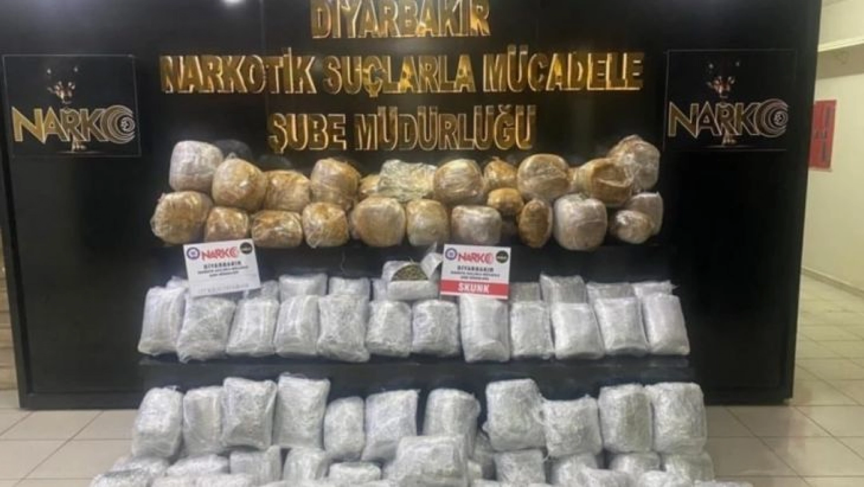 Diyarbakır'da uyuşturucu tacirlerine darbe: 157 kilo skunk ele geçirildi