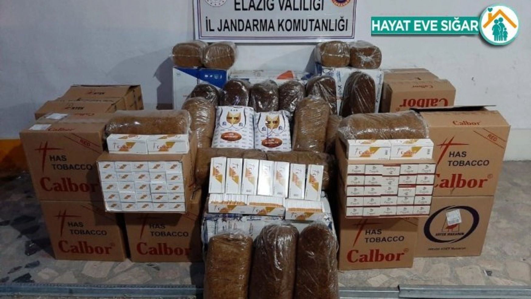 Elazığ'da 750 kilo tütün ile 200 bin adet makaron ele geçirildi