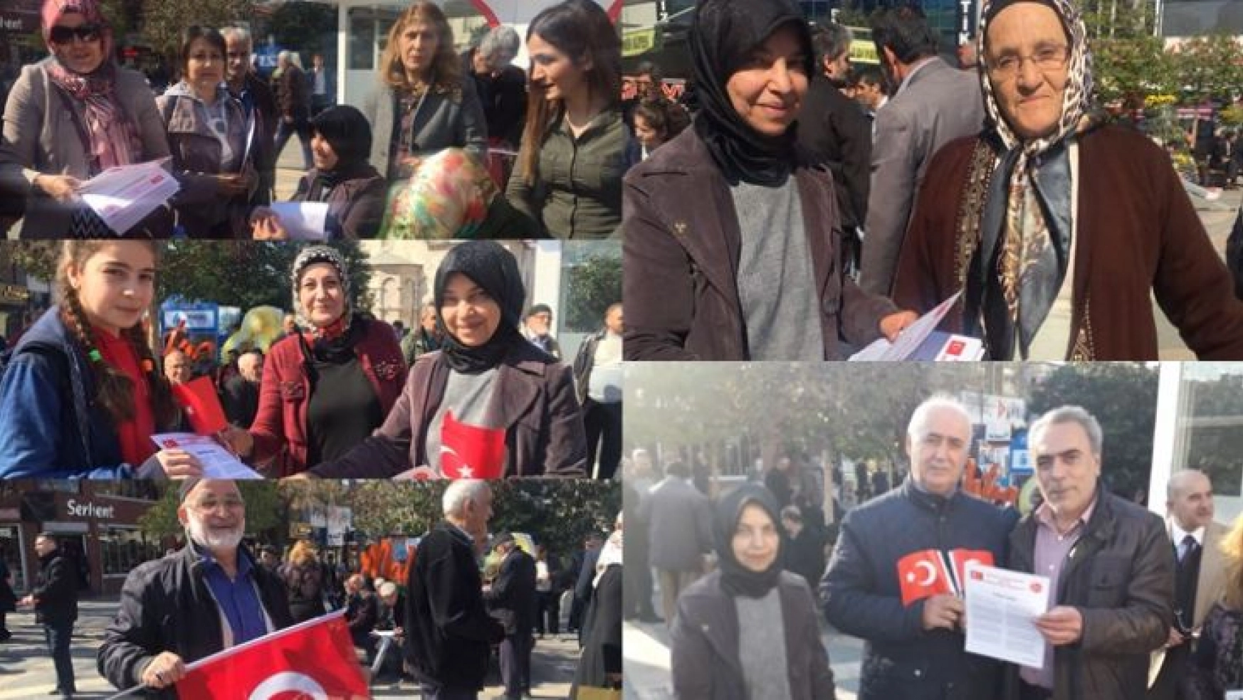 MHP Kadın Kolları İstiklal Marşı , Türk Bayrağı dağıttı