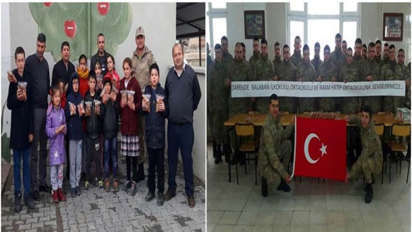 Öğrencilerden Mehmetçik'e anlamlı destek