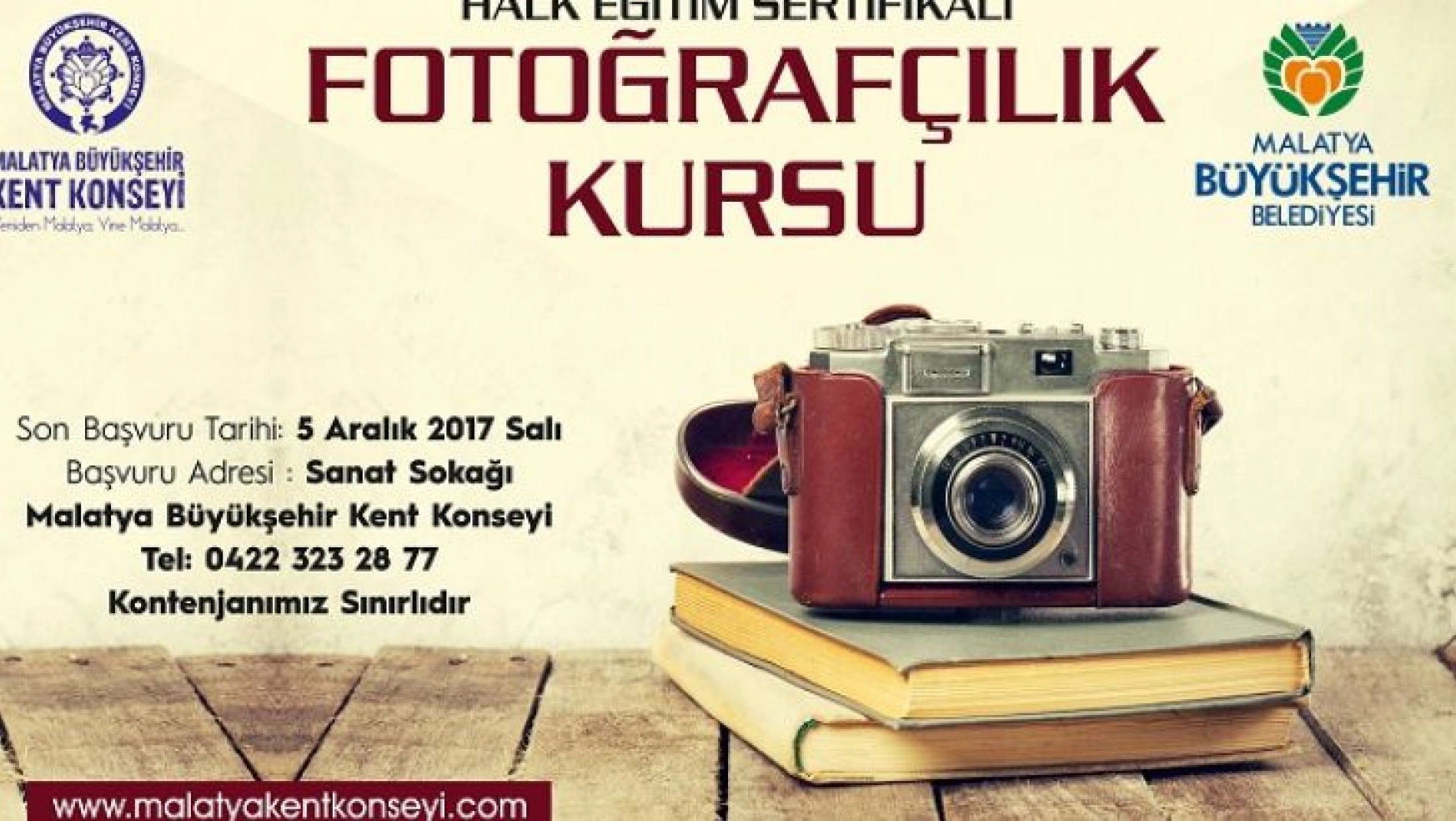 Malatya'da fotoğrafçılık kursu açılacak