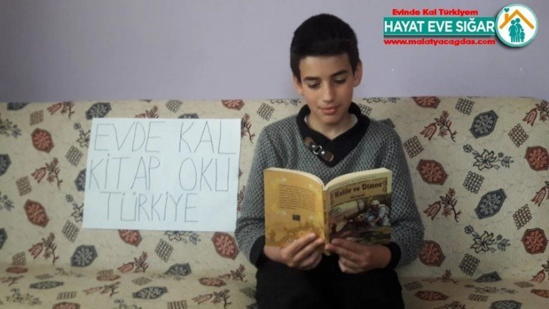 Hisarcık'ta ortaokul öğrencilerinden 'Evde kal' çağrısı
