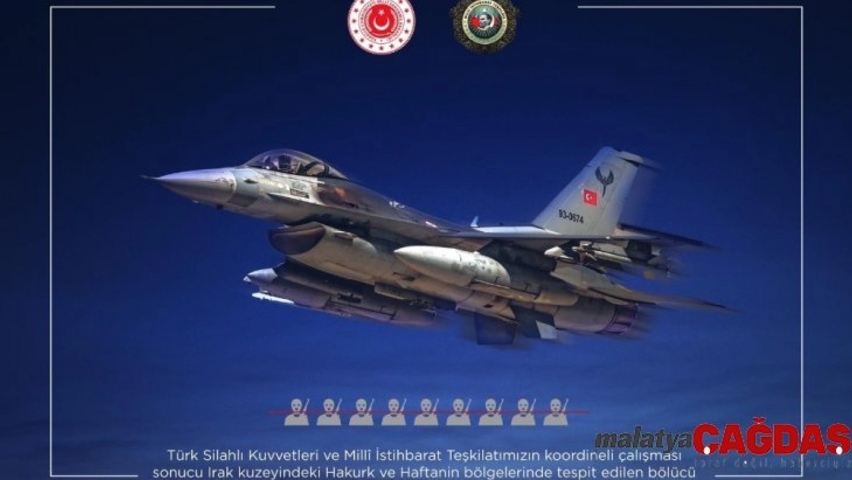 Irak'ın kuzeyine hava harekatında 9 PKK'lı etkisiz hale getirildi