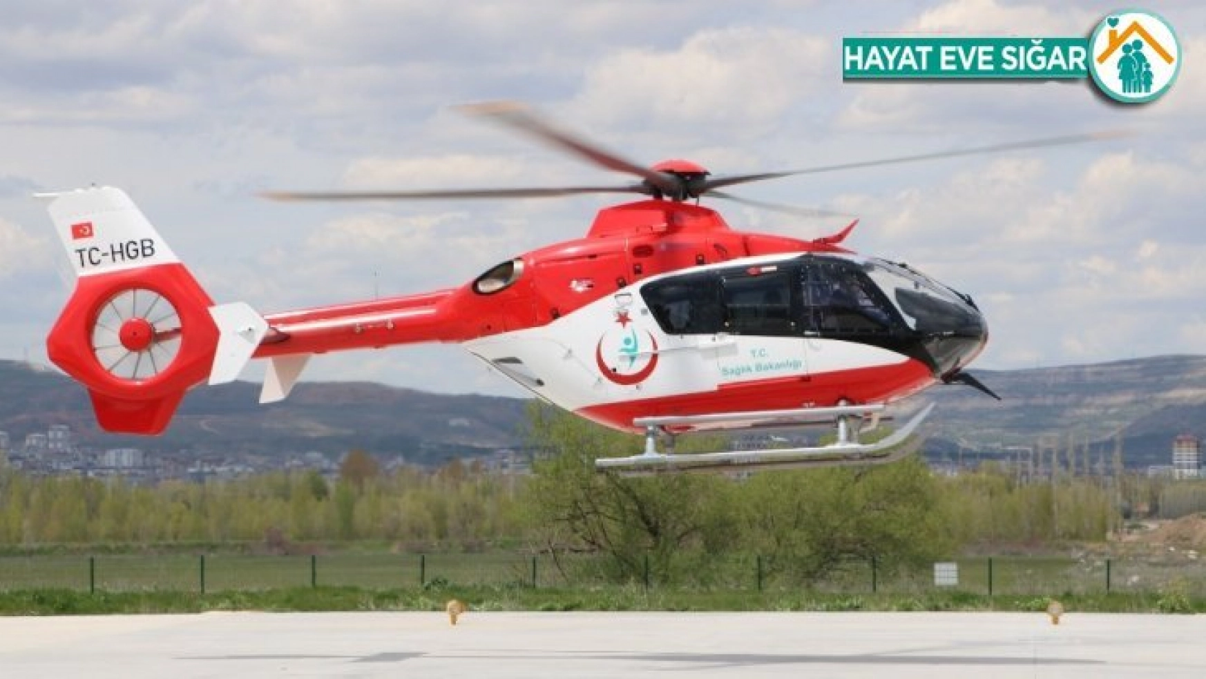 İş kazası geçiren işçiye ambulans helikopter