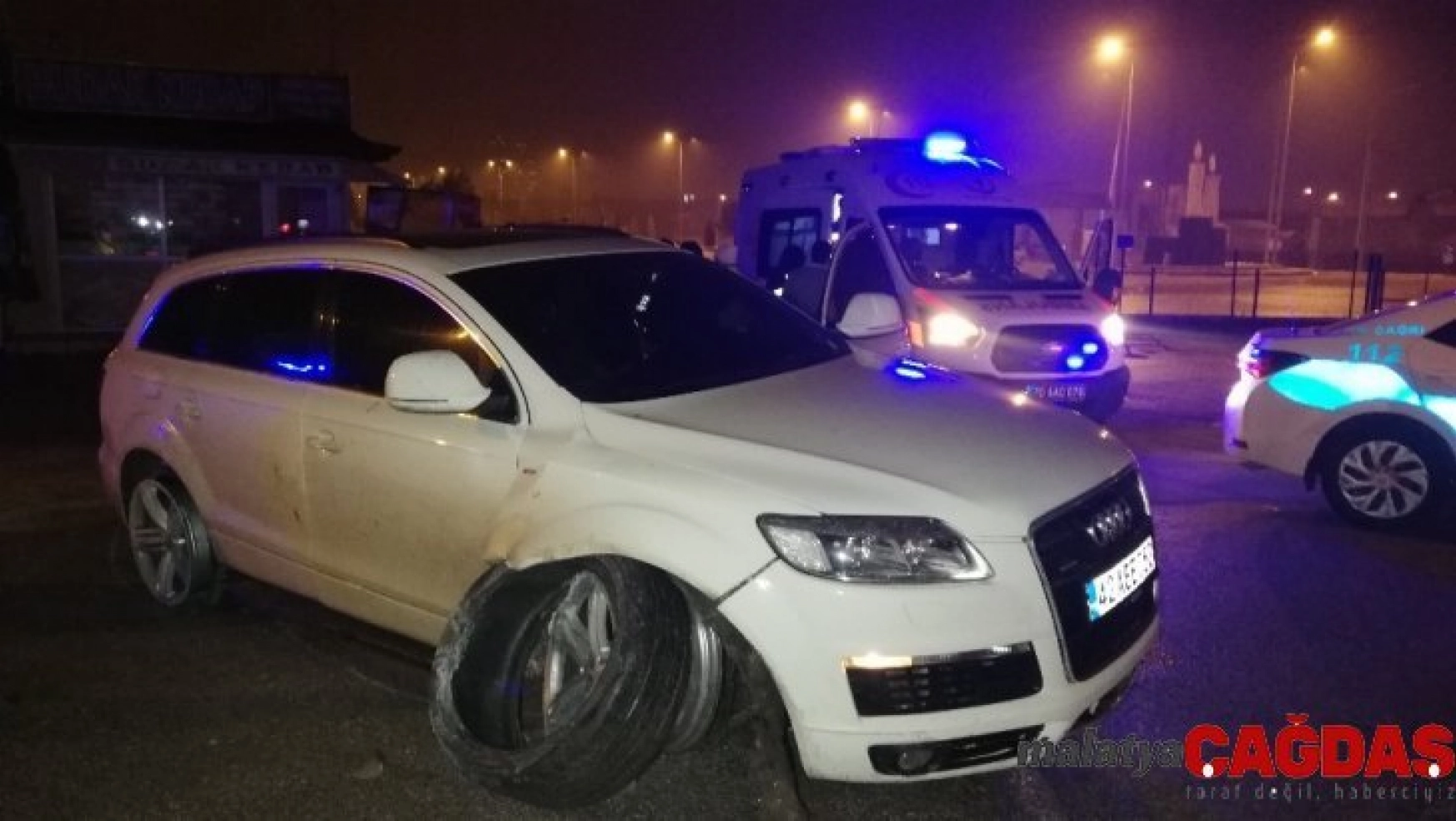 Karaman'da yeni yılın ilk trafik kazası ucuz atlatıldı