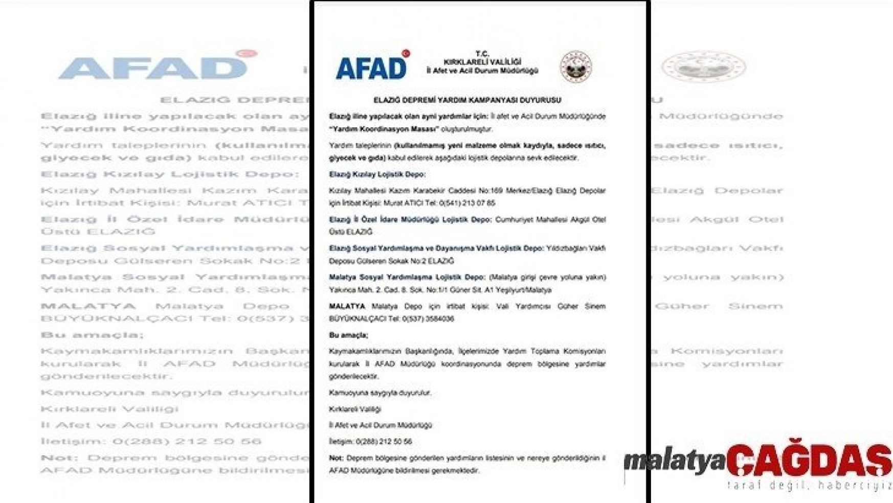 Kırklareli AFAD'dan Elazığ için yardım kampanyası