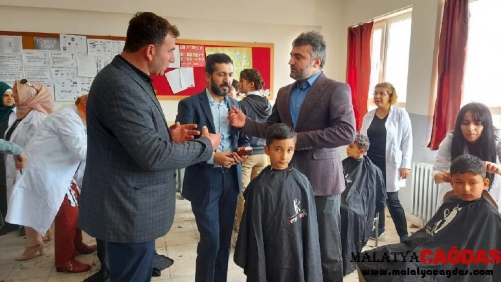 Köy okullarındaki öğrencilere ücretsiz saç bakımı