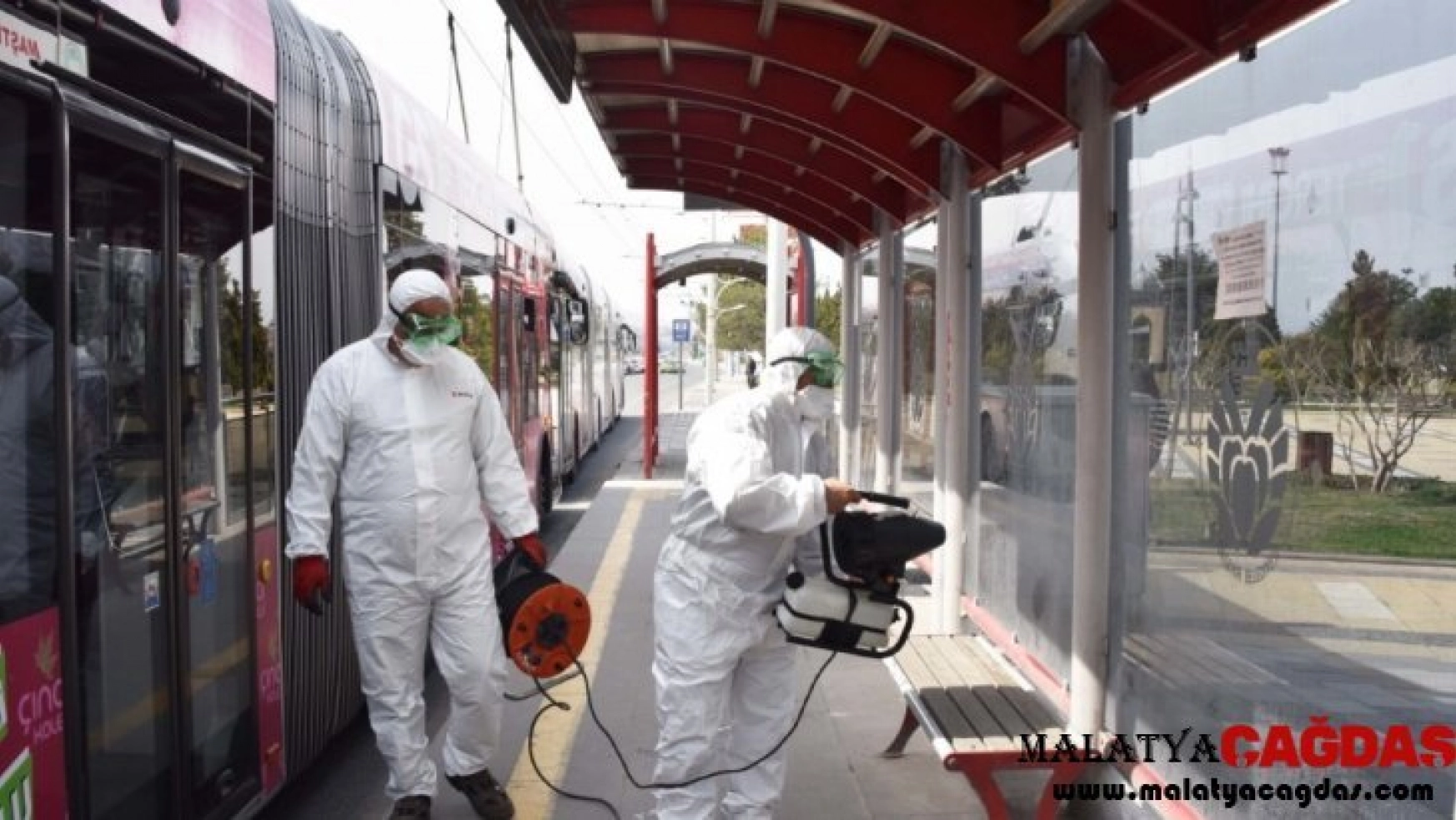 Malatya'da toplu taşıma araçları her gün dezenfekte ediliyor