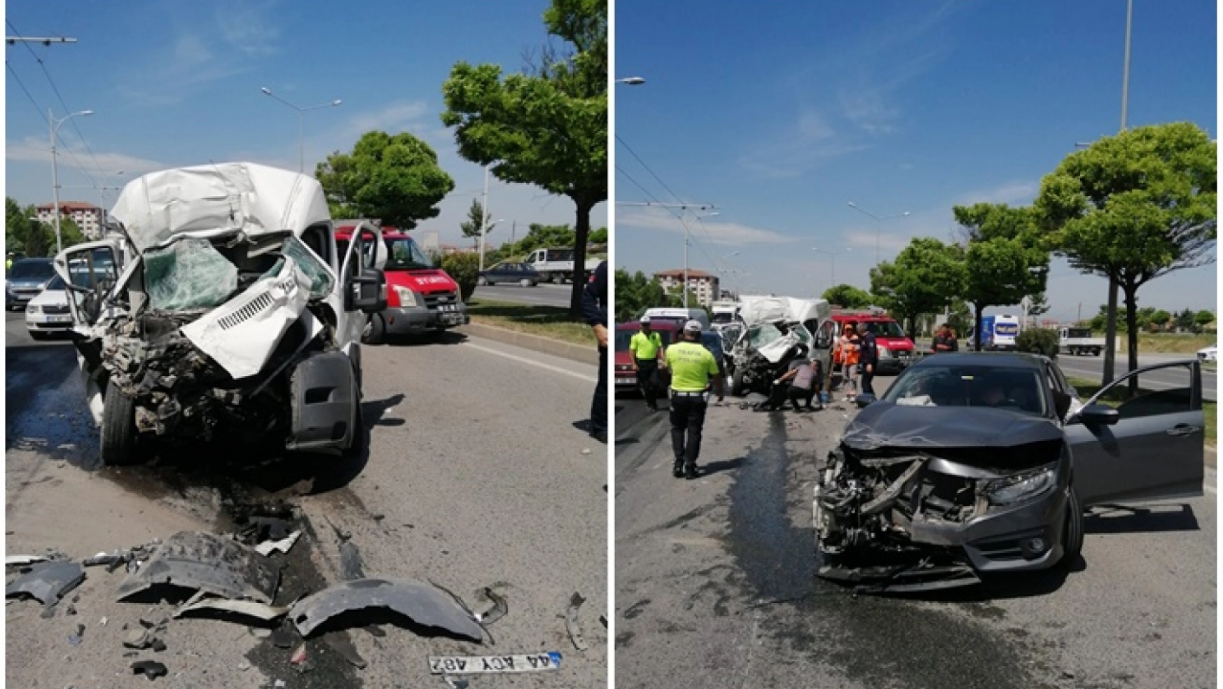Malatya'da Trafik Kazası 4 Yaralı
