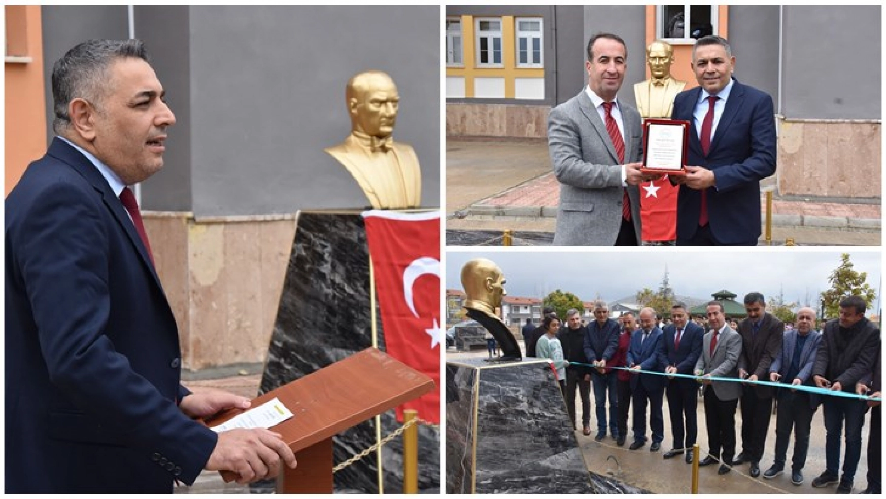 Malatya TSO, okul bahçesine Atatürk Büstü yaptırdı