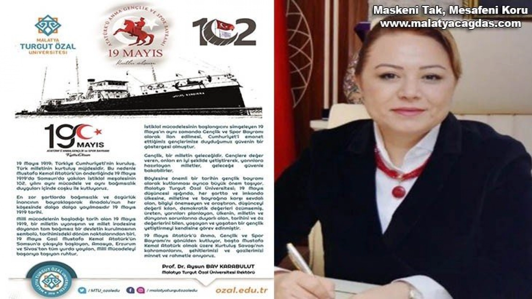 Rektör Karabulut'tan 19 Mayıs mesajı
