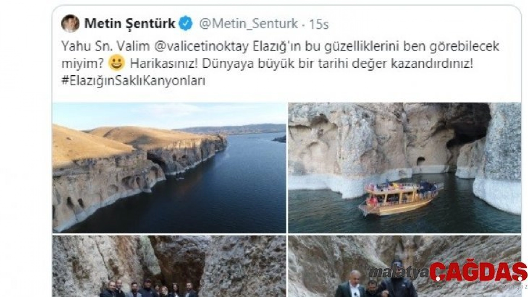 Sanatçı Metin Şentürk, Elazığ'ın saklı kanyonlarını paylaştı, herkesi gülümsetti