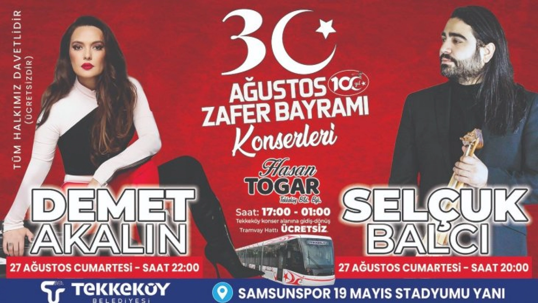 Tekkeköy'de Zafer Bayramı konserle kutlanacak