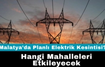 4 Aralık Perşembe Planlı Elektrik Kesintisi