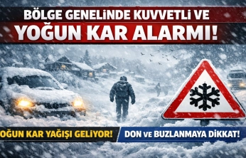 Bölge Genelinde Kuvvetli ve Yoğun Kar Alarmı