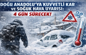 Doğu Anadolu'ya Kuvvetli Kar ve Soğuk Hava Uyarısı: 4 Gün Sürecek