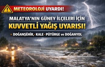 Malatya'nın Güney İlçeleri İçin Kuvvetli Yağış Uyarısı