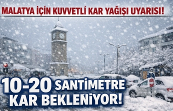 Malatya İçin Kuvvetli Kar Yağışı Uyarısı: 10–20 Santimetre Kar Bekleniyor