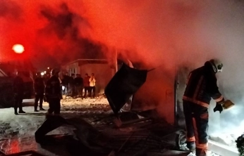 Malatya'da konteyner kentte yangın