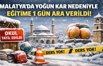 Malatya'da Yoğun Kar Nedeniyle Eğitime 1 Gün Ara Verildi