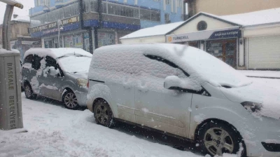 Başkale'de kar yağışı