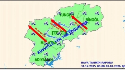 Elazığ için kuvvetli kar ve rüzgar uyarısı