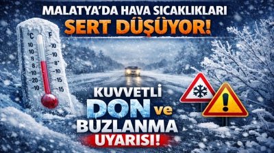 Malatya'da Hava Sıcaklıkları Sert Düşüyor: Kuvvetli Don ve Buzlanma Uyarısı