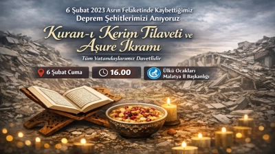 Ülkü Ocakları'ndan Deprem Şehitleri İçin Anma Programı