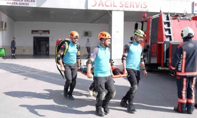 Hastane'de yangın tatbikatı