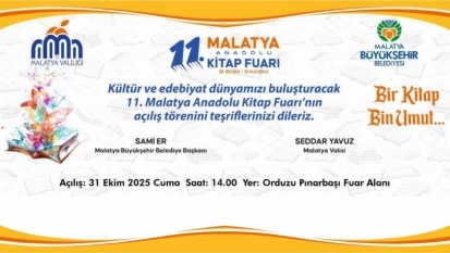 11. Malatya Anadolu Kitap ve Kültür Fuarı açılıyor